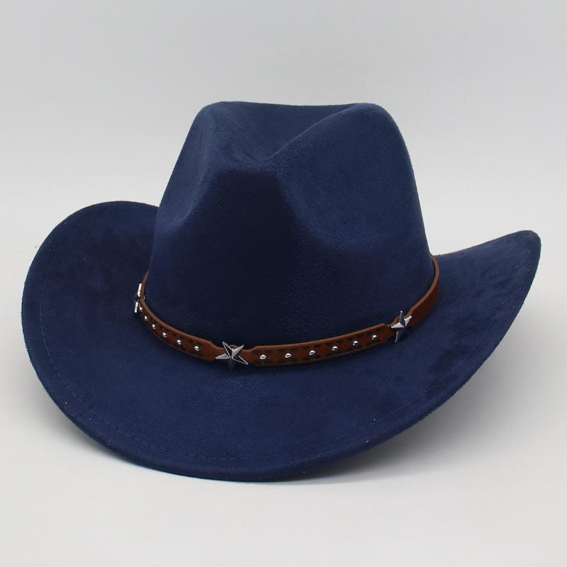 Jazz Hat Woolen Top Hat Fried Street British Style Cowboy Hat Internet Celebrity Wide Brim Concave Simple Styling Lady