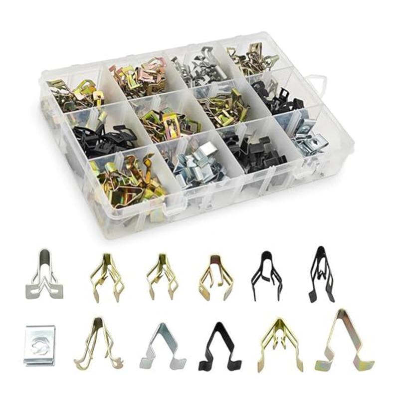 240 Piece Metal Car Mounting Clips Set with 12 Varieties for Fastening Interior Trim Boot Trim and Door Components In Vehicles