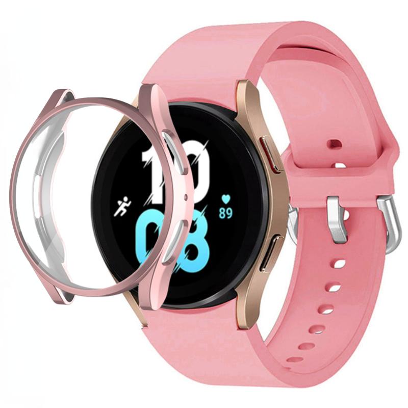 Silicone Strap+TPU Case for Samsung Galaxy Watch 5 44mm 40mm/4 44mm 40mm Sport Wristband for Samsung Watch 5/4 Protective Shell