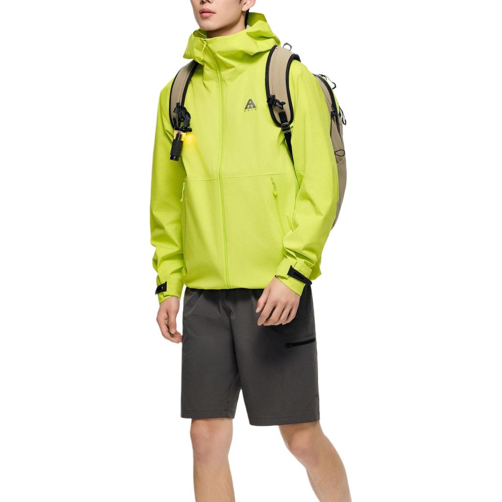 Anta Water Shell LT Windbreaker Series Solid Color Logo Zipper Hooded Sports Windbreaker Unisex Windbreaker Yellow 952417605-2