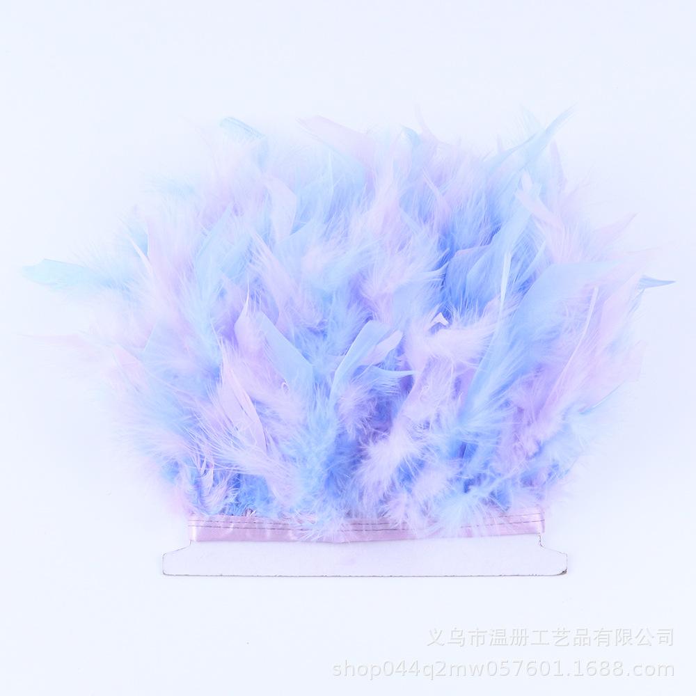 Two-Color Mixed-Color Fire Piece Cloth Edge 10-15Cm Barbie Doll Diy Material Color Turkey Feather Cloth Tape