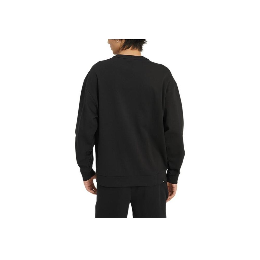 Puma Logo Printed Solid Crew Neck Sweatshirt Men Tops Black 672474-01