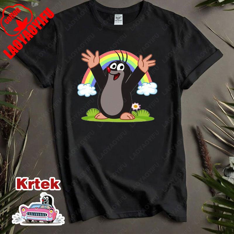 BenberFashion Vrouwen Mannen Dieren Schattige T-shirts Krtek De Mol Nostalgie Katoenen Kleding Mode Korte Mouw Ronde Hals T-shirts Shirt Klassieke Tops 4XL