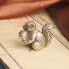 Brass Squirrel Holding Chestnut Creative Incense Holder Desktop Bronze Statue Crafts Tea Ornaments Decoration