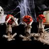 3-Piece Set Of Meditation Yoga Pumpkin Head Skull Figurines Durable Realistic Pumpkin Head Skull Doll Weird Yoga Pose