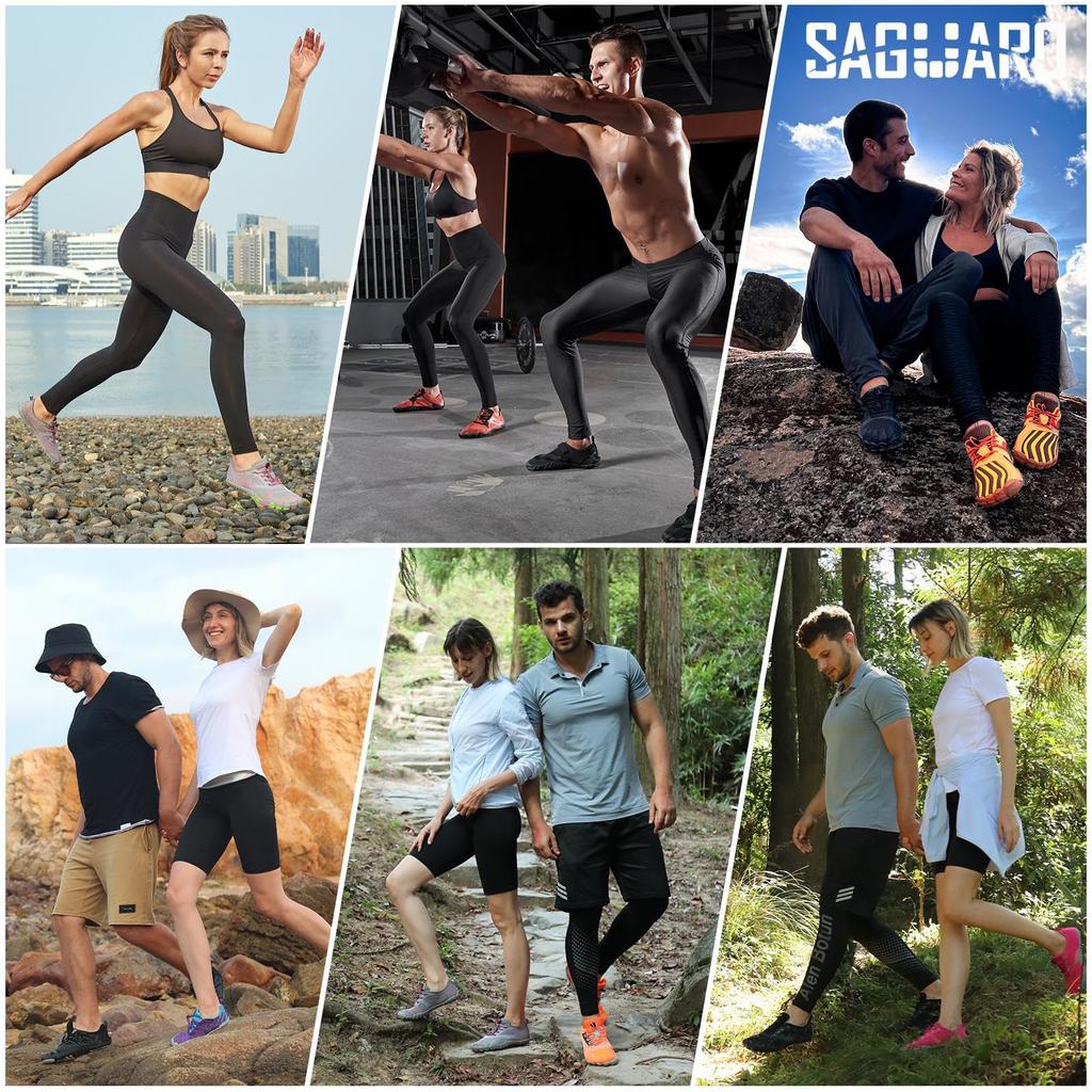 [SAGUARO] Fitness Shoes for Men and Women, Compact Indoor Barefoot Shoes, Training Shoes for Gym and Strength Training, Lightweight, Breathable, Carbo