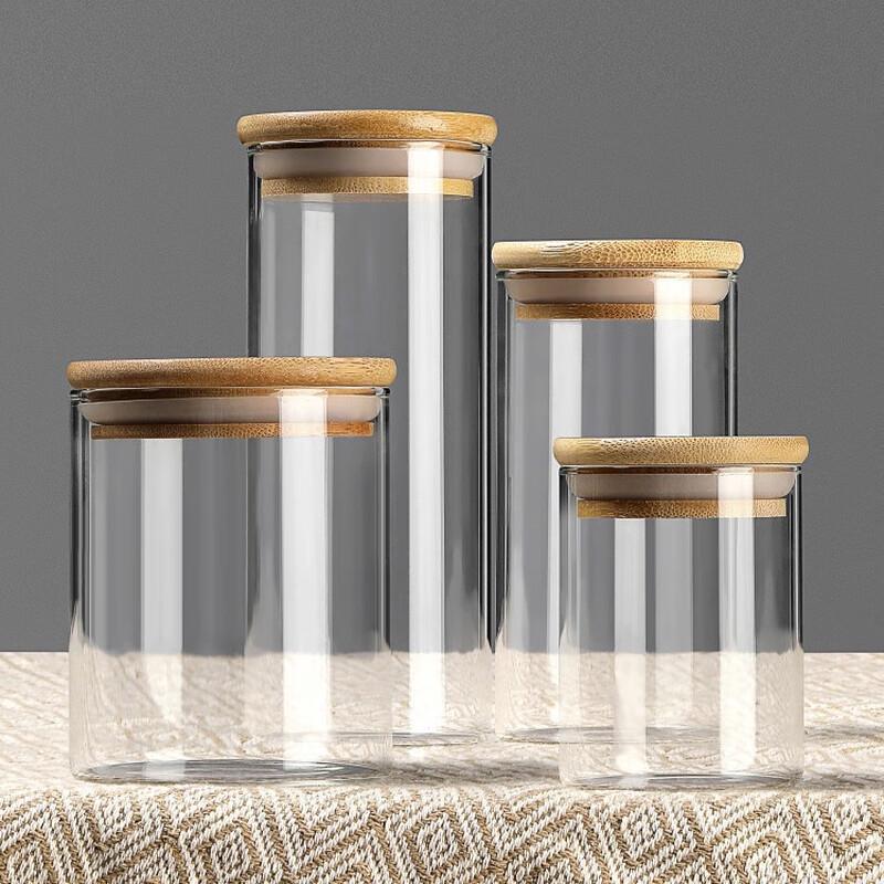 Glass Food and Tea Storage Jar with Bamboo Lid