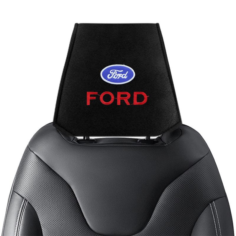 1/2pcs Car Accessories Seat Headrest Protective Covers For Ford Focus Mondeo Kuga Fiesta MK7 Escort Explorer Edge 2 4 MK2 MK4