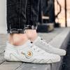 Popular Leather Sock Shoes Fashion White Sneakers For Men Casual Mens Shoes Genuine Leather Breathable Outdoor Shoes Man Loafers