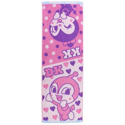 Kusubashi Mon Ori Face Jacquard Anpanman Slim 28 X 80 Towel, Towel, "Let's Go!" Towel, Dokin-chan & Kokin-chan, Pink, Approx. Cm, A-89230-31-P