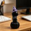 Atmospheric Living Room Decor Halloween Pumpkin Witch Hat Black Cat Ornament, Resin Desktop Skeleton Figurines Statue, Creative Cartoon Figurine