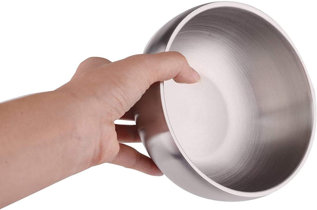 IMEEA Stainless Ramen Noodle Heat Set of Silver Bowl, Tableware, Bowl, Steel, Bowl, Bowl, Udon, Soba, Soba, Resistant, Double, 15.2cm, 2,