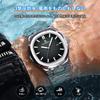 R ONTHEEDGE Men's Quartz Watch, Nautilus Style, 3 ATM Waterproof, Date Display, Luminous, Stainless Steel, Business Formal Sports Watch, Black