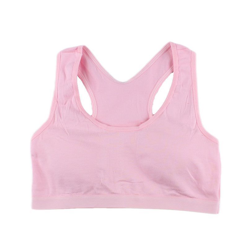 

Детский бюстгальтер для подростков, нижнее белье для девочек, одежда из хлопка, спортивный бюстгальтер для подростков с накладкой на грудь one size розовый