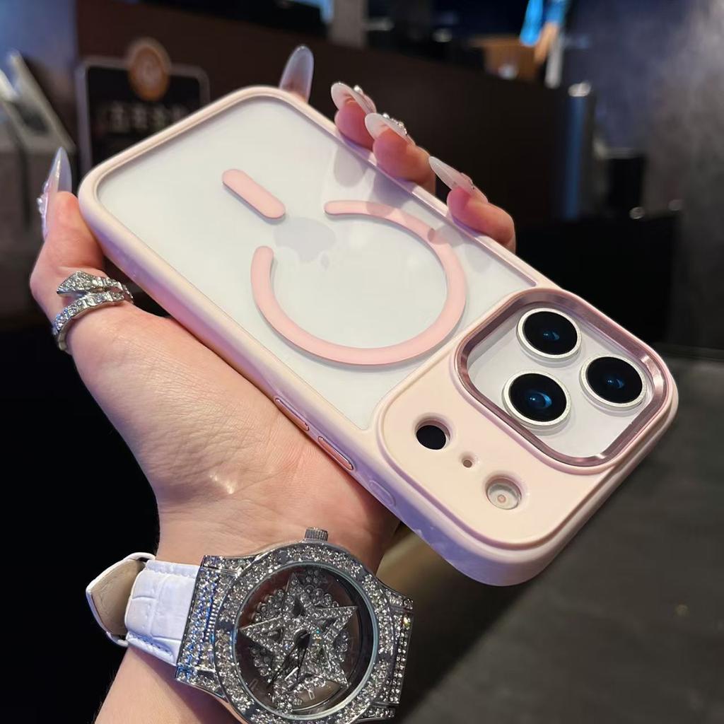 For Apple 17promax Magnetic Phone Case for IPhone 16 Gold Shield Full Pack Anti Drop 15 Protective Cover Air Transparent