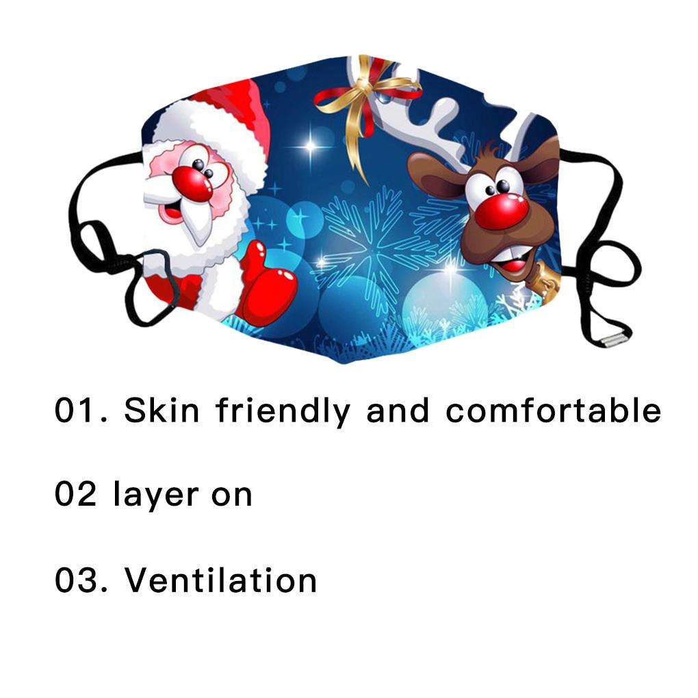 Weihnachtliches Mund-Nasen-Maske Staubdicht Atmungsaktiv Druckmaske mit Elastischem Ohrband Typ 5