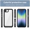 For iPhone 16e Phone Case WANLONFENG XC Series TPU Acrylic Cover with Tempered Glass (Big Lens Hole)