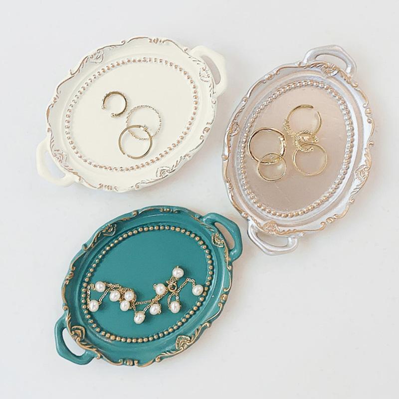 

1PC Photo Props Organizer Resin Cosmetic Storage Tray Mini Storage Plate Irregular Jewelry Display Plates Home Decor