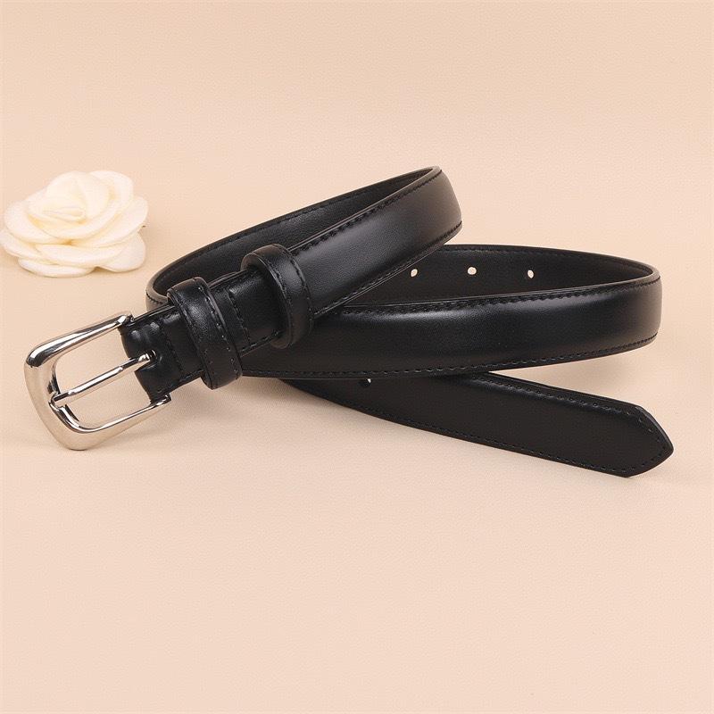 Belt Silver Buckle with Straight Jeans Women's Belt Women's Simple Design Belt