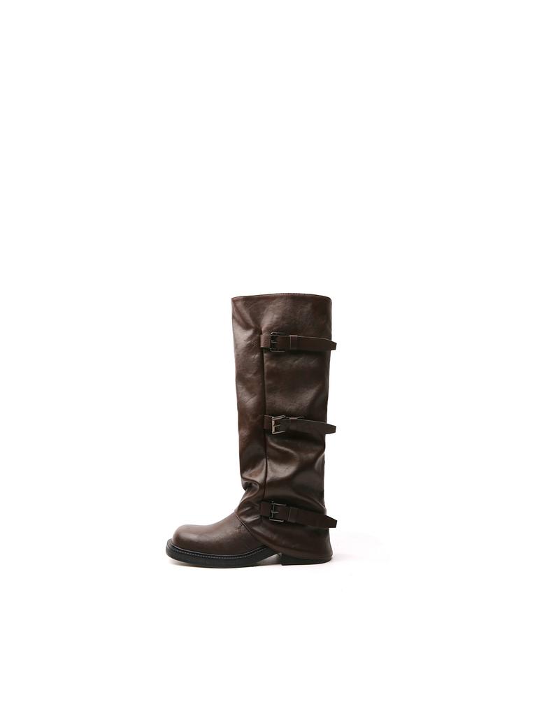 [Factory making goods] Thick-soled trouser tube boots, women's knight boots, children's long boots, thick heel buckle belt, medium tube stacking boots