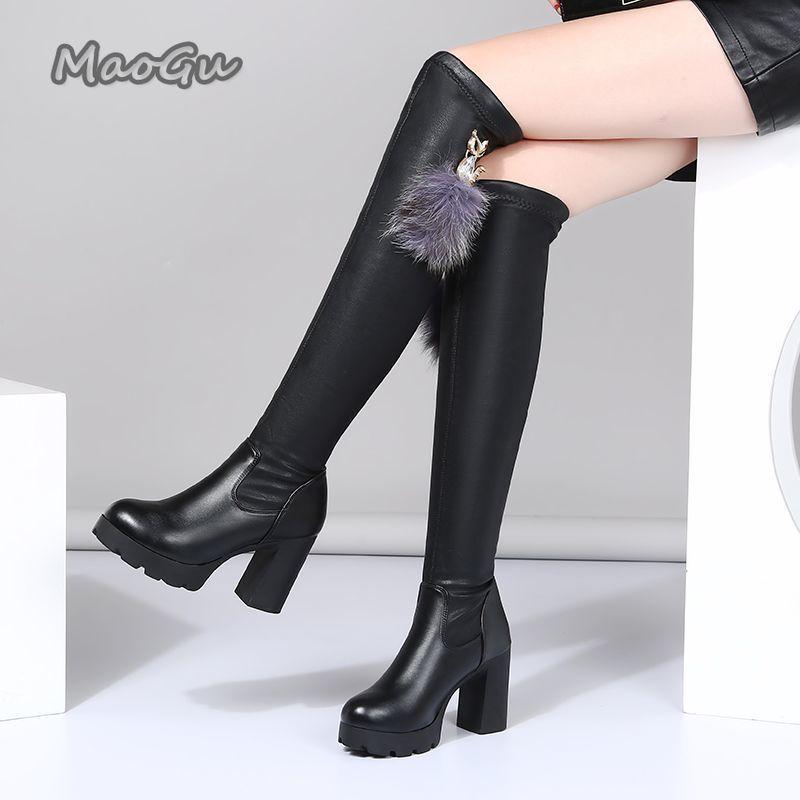 

Hot Warm Snow Boots Women 2026 Winter Shoes Warm Fur Plush Over Knee High Boot Ladies Casual High Rubber Heels Long Shoes Female 34