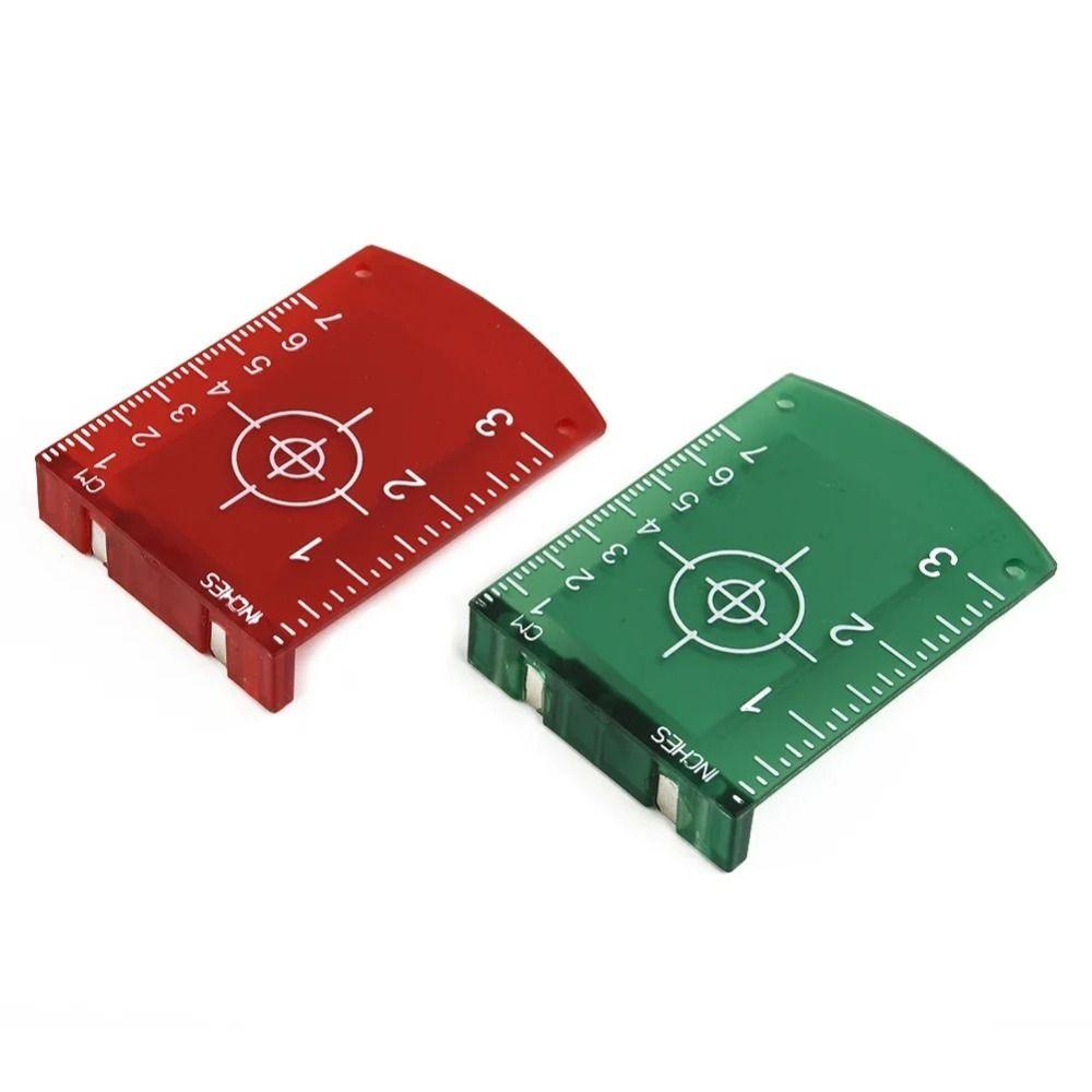 2Pcs Red/Green Line Beam Distance Plate Double Scale Magnetic Target Plate  For Line Lasers