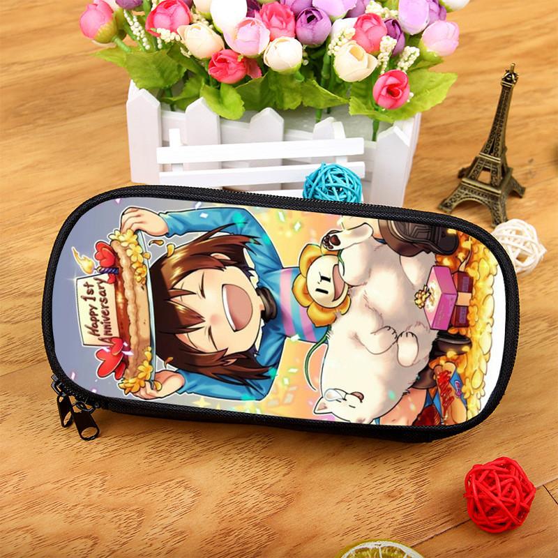Undertale Pencil Case Large Capacity Nylon Organizer For Students And Artists