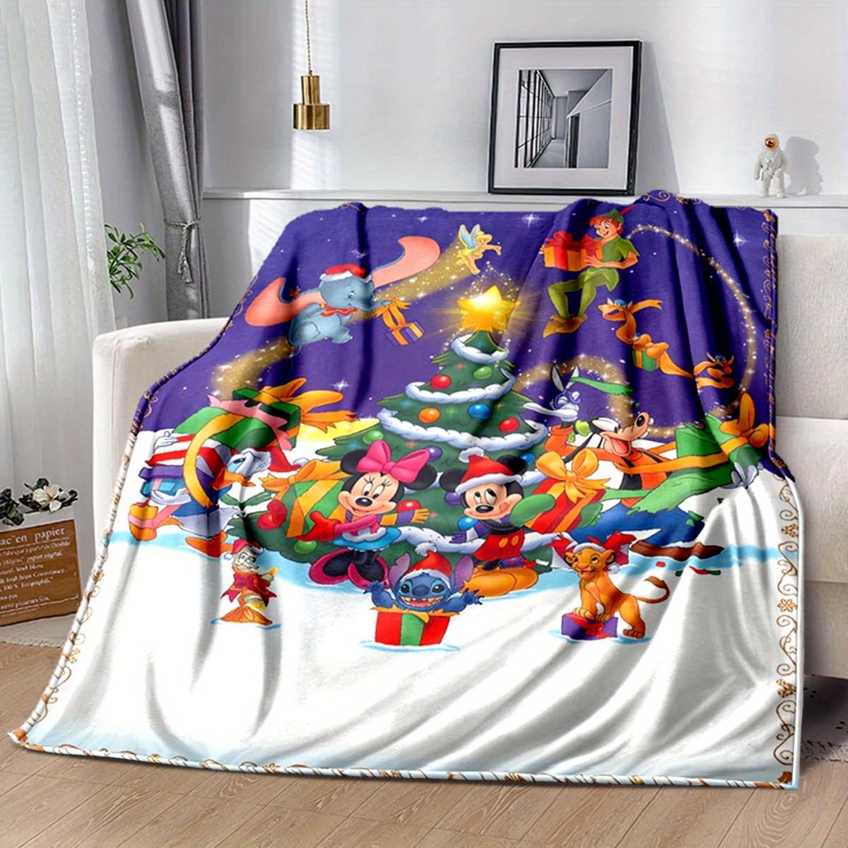 

1pc Mickey Minne Stitch Printing Blanket for All Season, Cartoon Blanket, Office Blanket, Lunch Rest Blanket, Camping Talk, Car Blanket 130cmx150cm