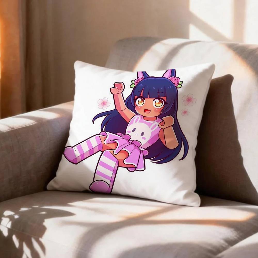 CUTE AAphmau Meow Anime Cats Pillow Case Pattern Printed Pillowcase For Living Room Sofa Cushion Cover