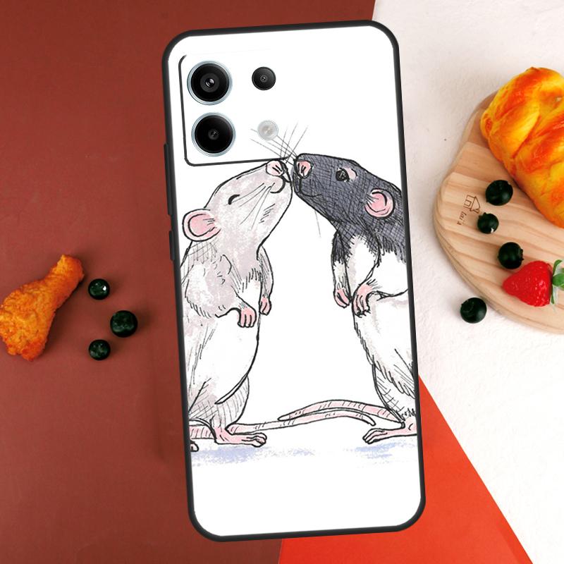 Cute Rattie Rats Case For Xiaomi Redmi Note 13 14 Pro 9 10 11 12 Pro 10S 11S 12S Redmi 13C 10C 12C 14C Coque