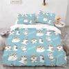 Cute Kitten Duvet Cover Pillow Case Mofusand Anime Shark Cat Bedding Set Single Double Queen Size Teen Gift Room Decor 3PCS set