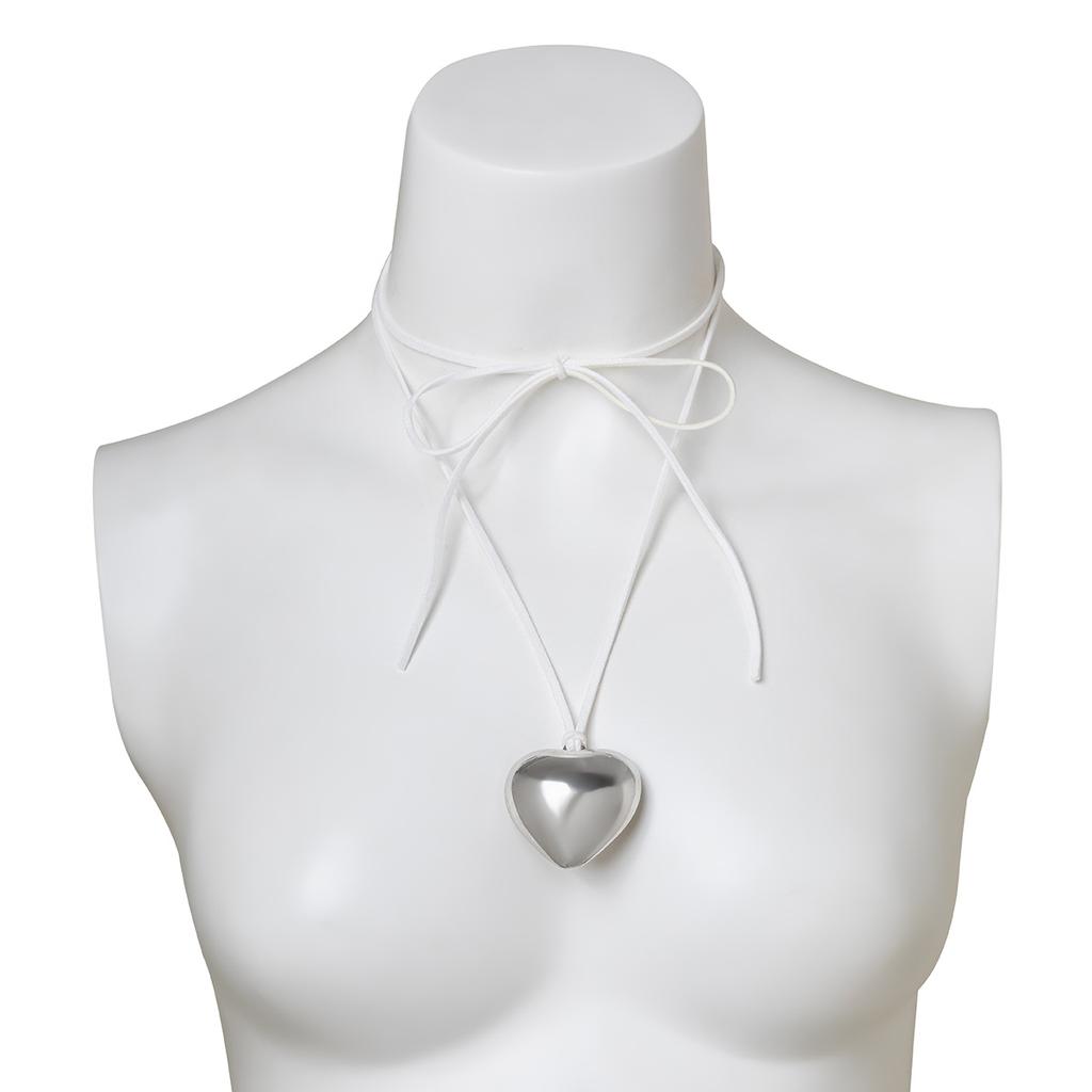 Pull-out adjustable wax thread necklace simple alloy big love pendant necklace