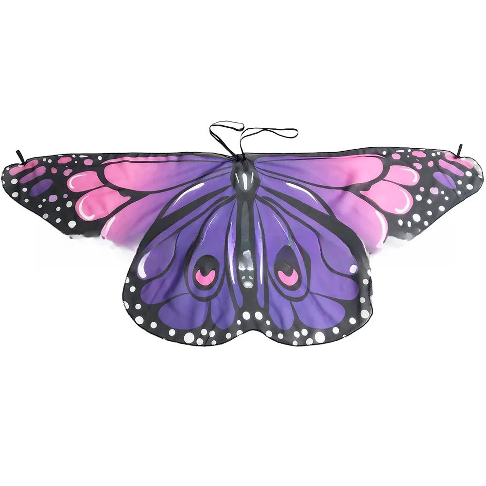 Monarch Butterfly-Wings for Kids Girls Princess Dress-Up Fairy Costume Toddler Big Sister Gift Dance Party Toy Halloween Chiffon