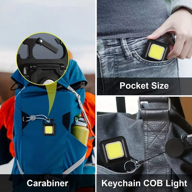 Mini LED Keychain Flashlight COB Night Light Portable USB Charging Camping Lamps For Work Outdoor Hiking Fishing Lighting Torch