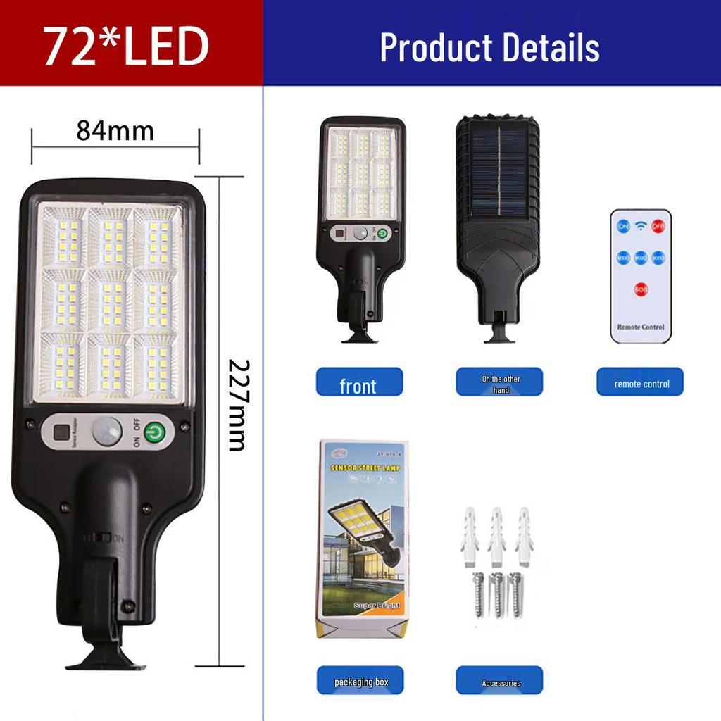 Ultra Bright Outdoor Waterproof LED Solar Motion Sensor Wall Light with Remote Control