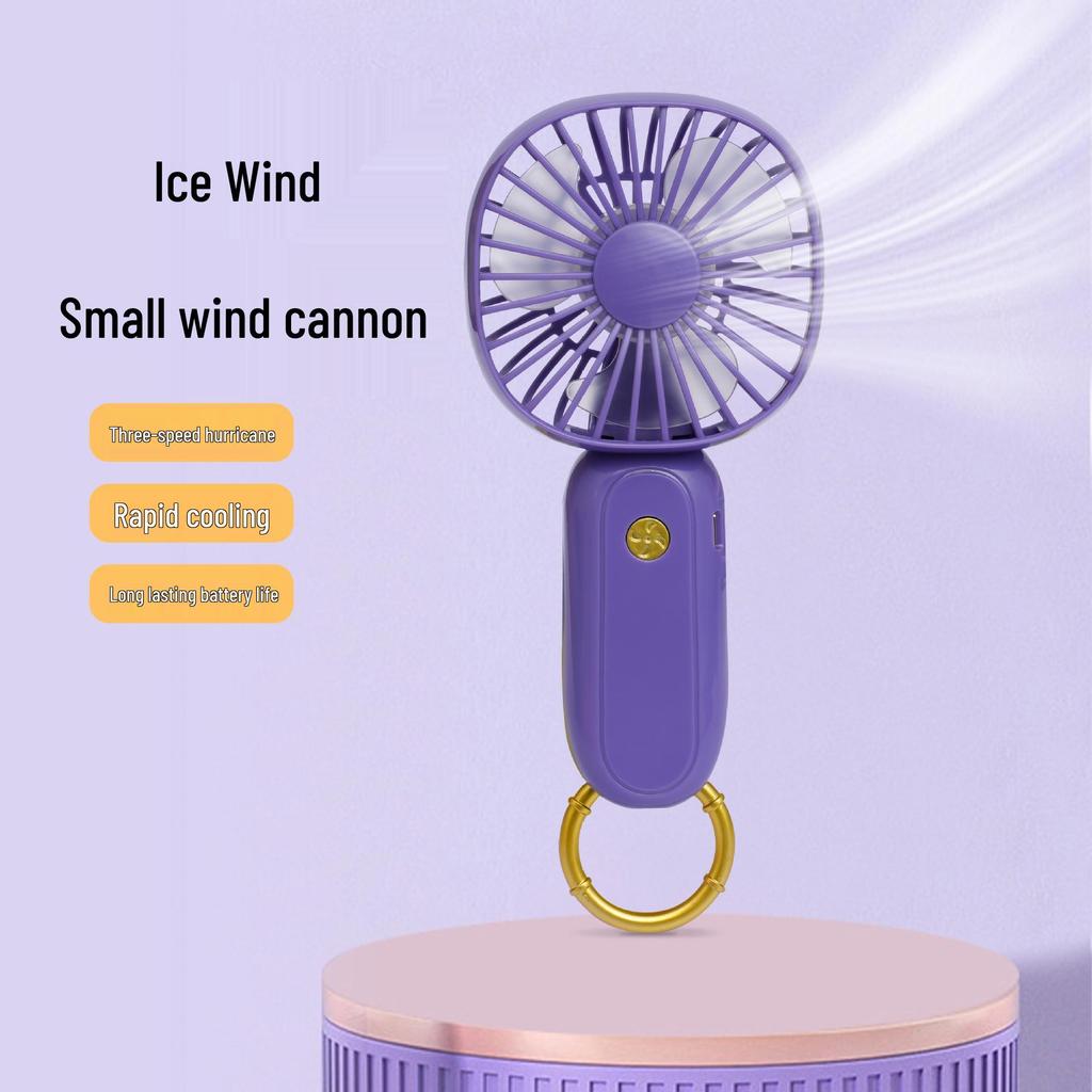 Portable Mini Handheld Fan with Silent Operation and Hanging Ring for Outdoors