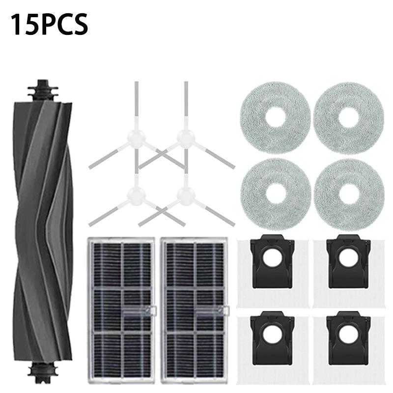 Ersatzzubehör für Staubsauger Dreame Mova E30 Ultra / Trouver E30 Ultra, Hauptseitenbürstenfilter, Beutel