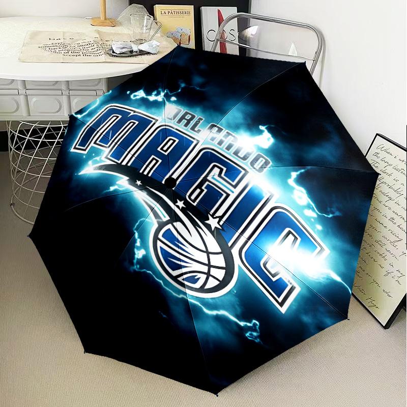 basketball Orlando Logo Umbrella Folding umbrella, automatic umbrella 8-Frame for Travel, camping Use Gift for Halloween Christmas