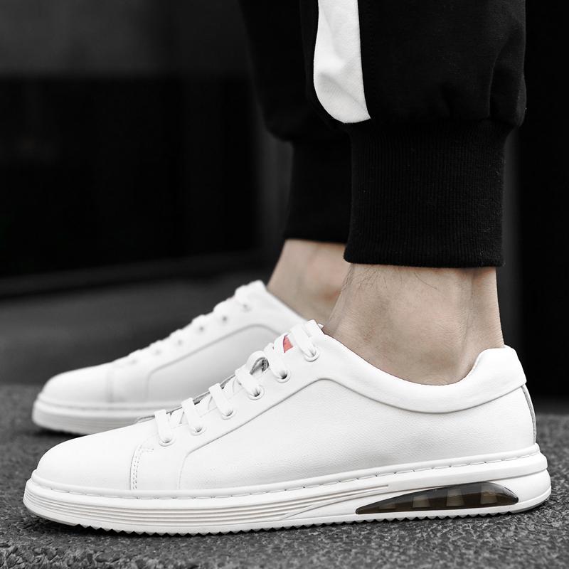 Fashion Classic  Men's Leather Casual Shoes Lightweight Men's Business Shoes Simple White Wear-resistant Outdoor Hiking Shoes