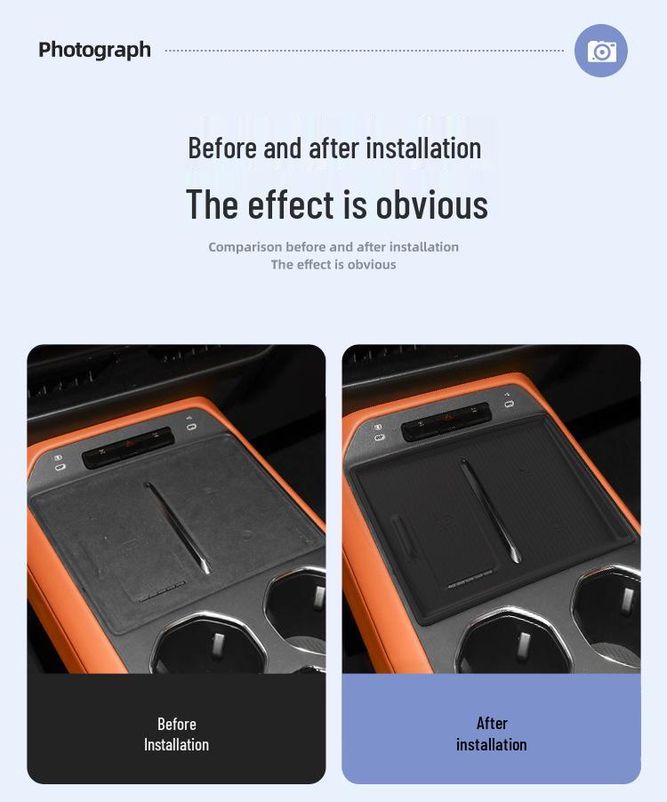 Ford-Compatible Silicone Wireless Charging Pad: Center Console Phone Mat & Interior Car Accessory.