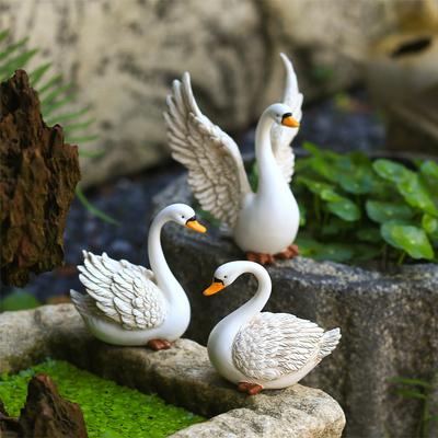 Simulation Tierharzhandwerk Ornamente Schwanenstatue Garten Außen Teich Tierfiguren Heimdekorationszubehör Pflanzgefäße