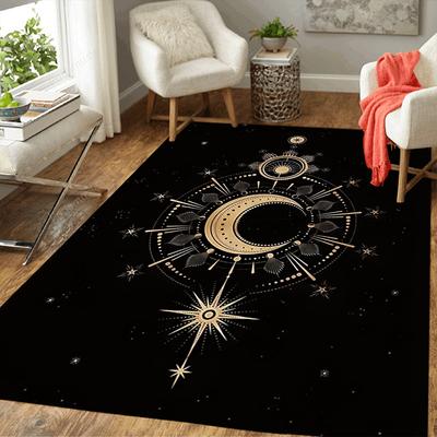 1pc Moon Print, Design Indoor Area Rug - Soft, Anti-Slip, and Durable Gaming Room Decor for Bedroom, Living Room