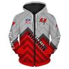 Herren Damen NFL Kapuzen-Reißverschluss-Sweatshirt Digitaldruck Lockerer Schnitt Freizeit-Sportbekleidung Alles