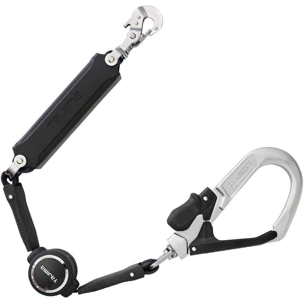 Tajima New Standard Safety Single Lanyard for Lightweight Forged Aluminum Hook L6 with Retractable Hardened 150cm Lanyard Adjustable Length by Moving