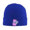 Adult Unisex Cute Blue Cat with Soda Pop Can Beanie Hats  Knitted Hat Autumn Kpop Caps Graphic Thermal Elastic Bonnet Hats