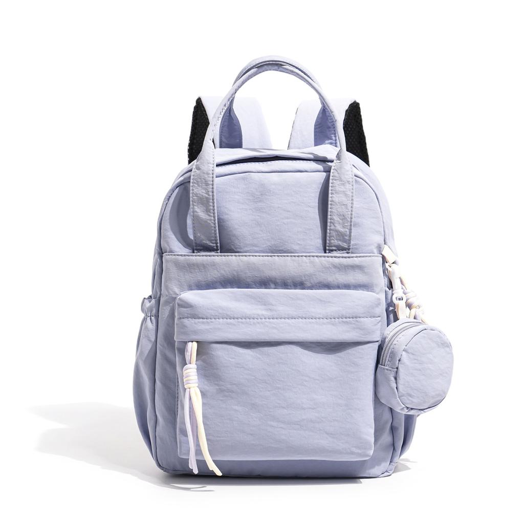 Schoolbag backpack Korean version solid color casual backpack large capacity outdoor sports campus class college style student schoolbag
