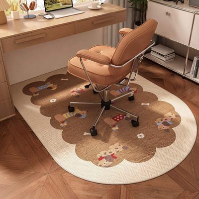 Soundproof, Wash-Free Imitation Sisal Floor Mat for Computer Desk and Swivel Chair