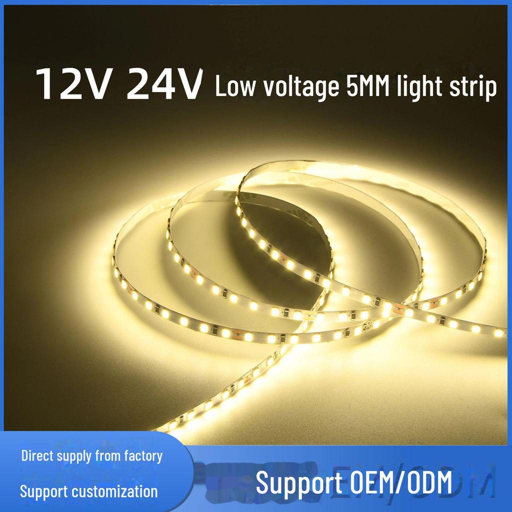 Low Voltage 12V/24V 5mm SMD 2835 LED Linear Light Strip for Wardrobes/Cabinets