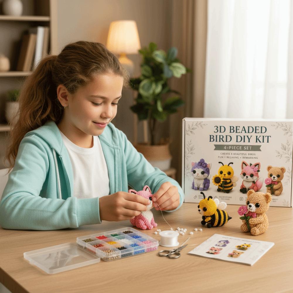 Beginner Friendly 3D Beaded Animal DIY Kit Animal Shape Handmade Craft Kit  Home Decoration