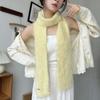 Solid Color Thin Long Scarves Soft Plush Y2K Girl Scarf Outdoor Mohair Women Scarf  Female